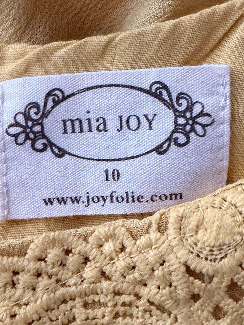 Joyfolie Mia Joy Girls Mustard Yellow Viola Maxi Dress Crochet Bodice Size 10 - Picture 4 of 6